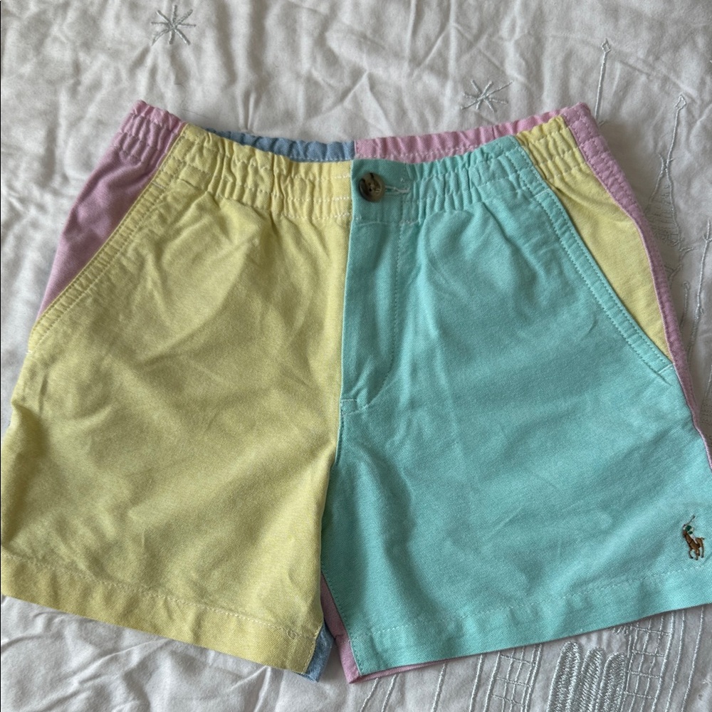 Polo by Ralph Lauren Kids Colorblock Shorts - Yellow, Blue, Pink